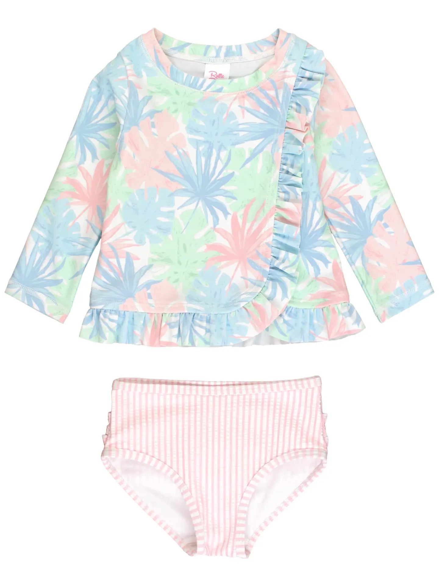 Pastel Palms Rash Guard 2-Piece