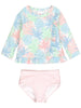 Pastel Palms Rash Guard 2-Piece