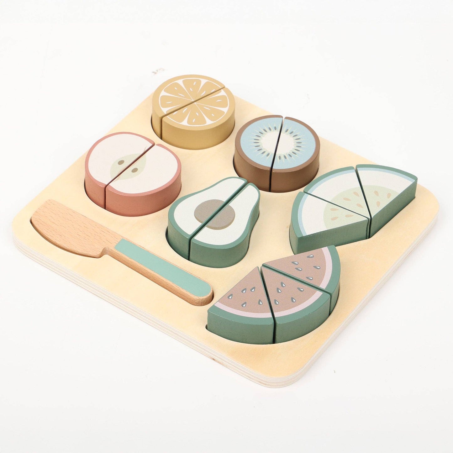 Wooden Fruit Cutting Puzzle - Velcro Play Food Set Ages 18m+