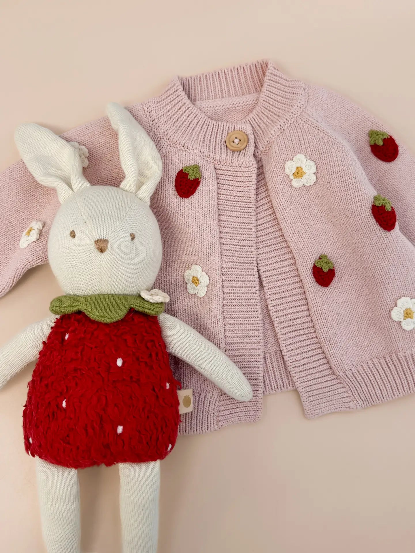 Cotton Strawberry Flower Cardigan