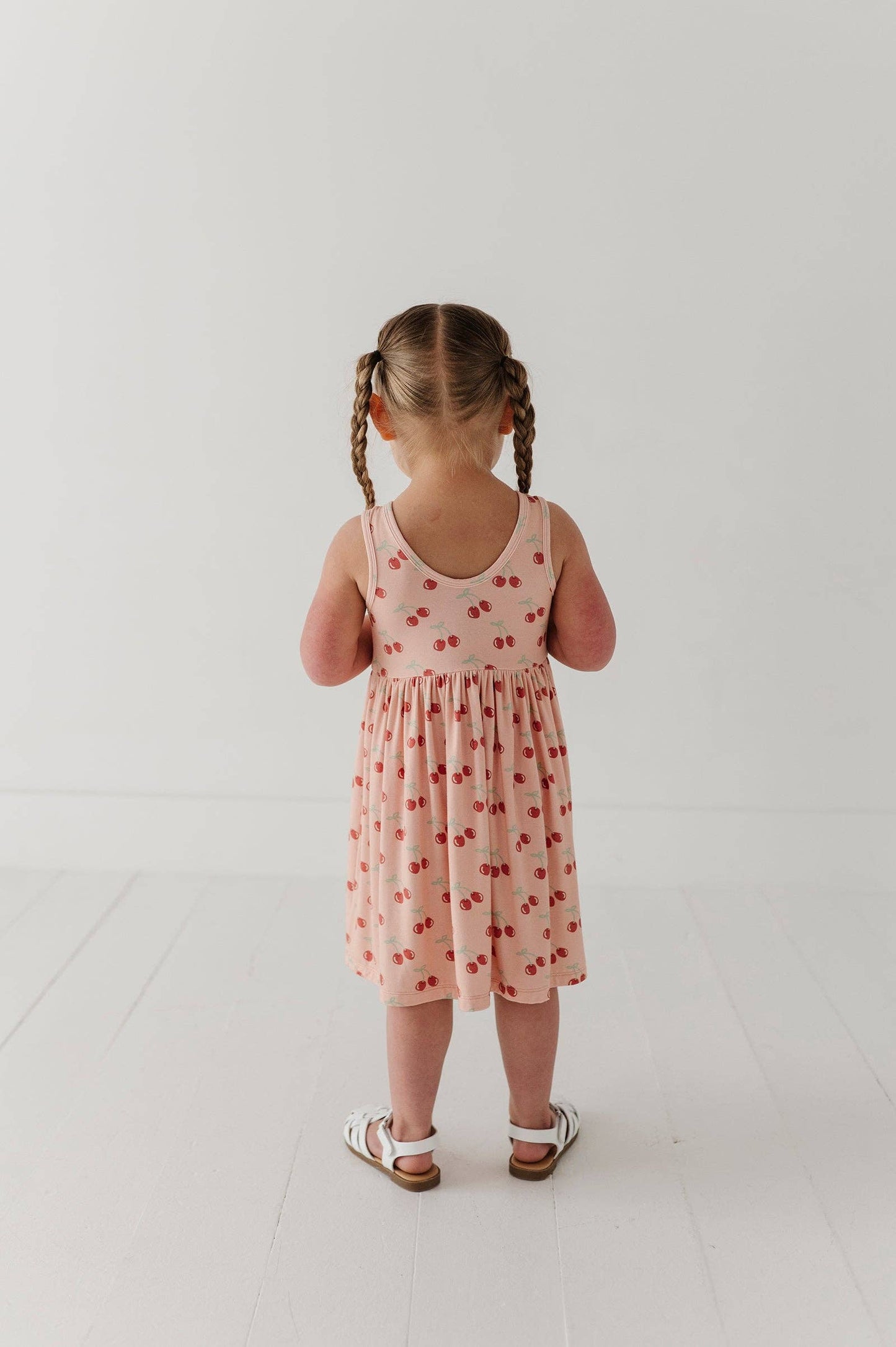 Henley Tank Dress- Cherries