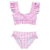 Pink Sea Frilled Crop Bikini