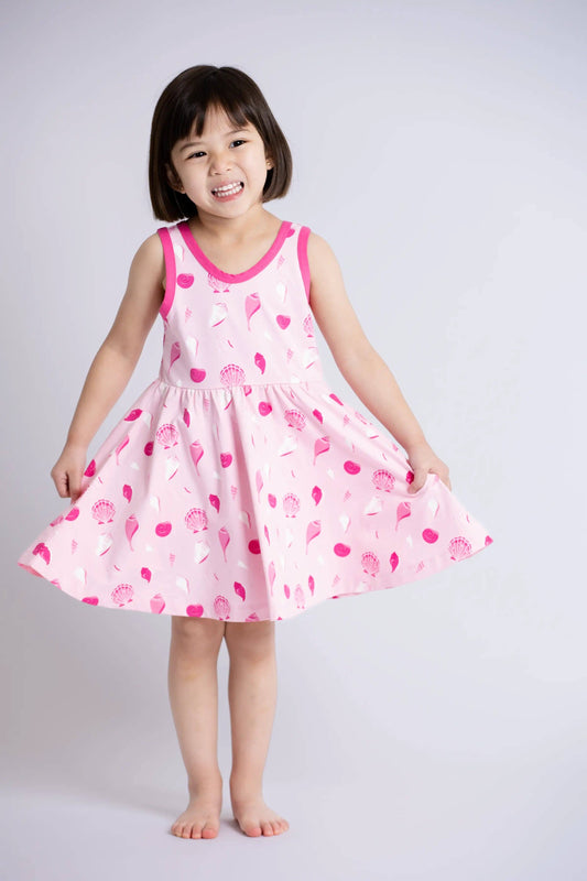 Organic Cotton Pink Seashells Dress