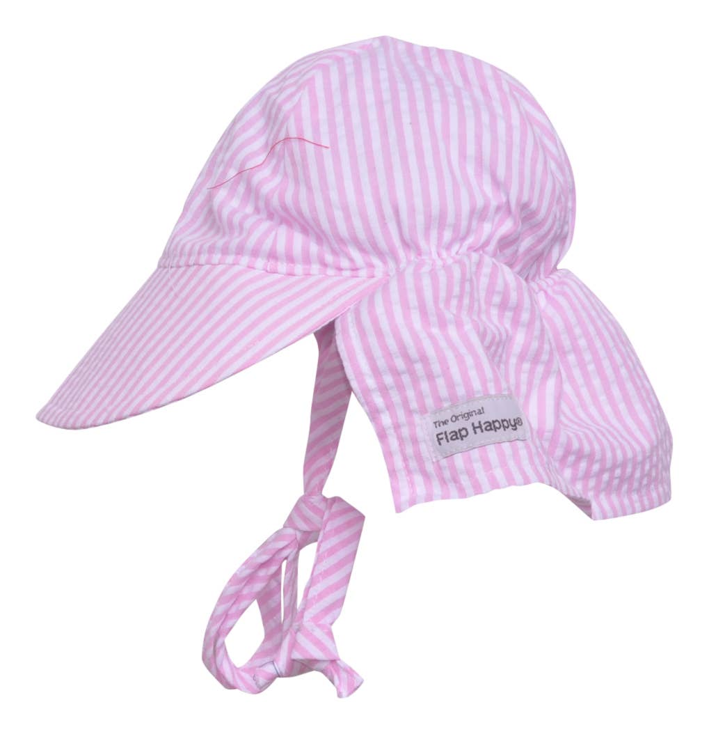 Kids UPF 50+ Girls and Boys Original Flap Hat with Ties