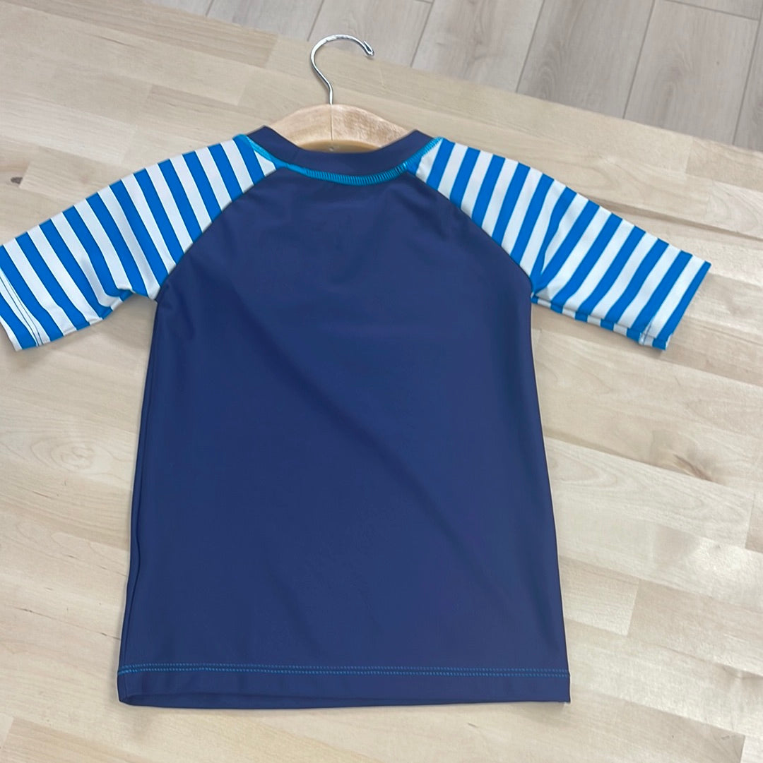 Hatley Stripes Shark Short Sleeve Rashguard on