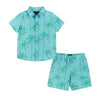 Buttondown Set - Aqua Palms