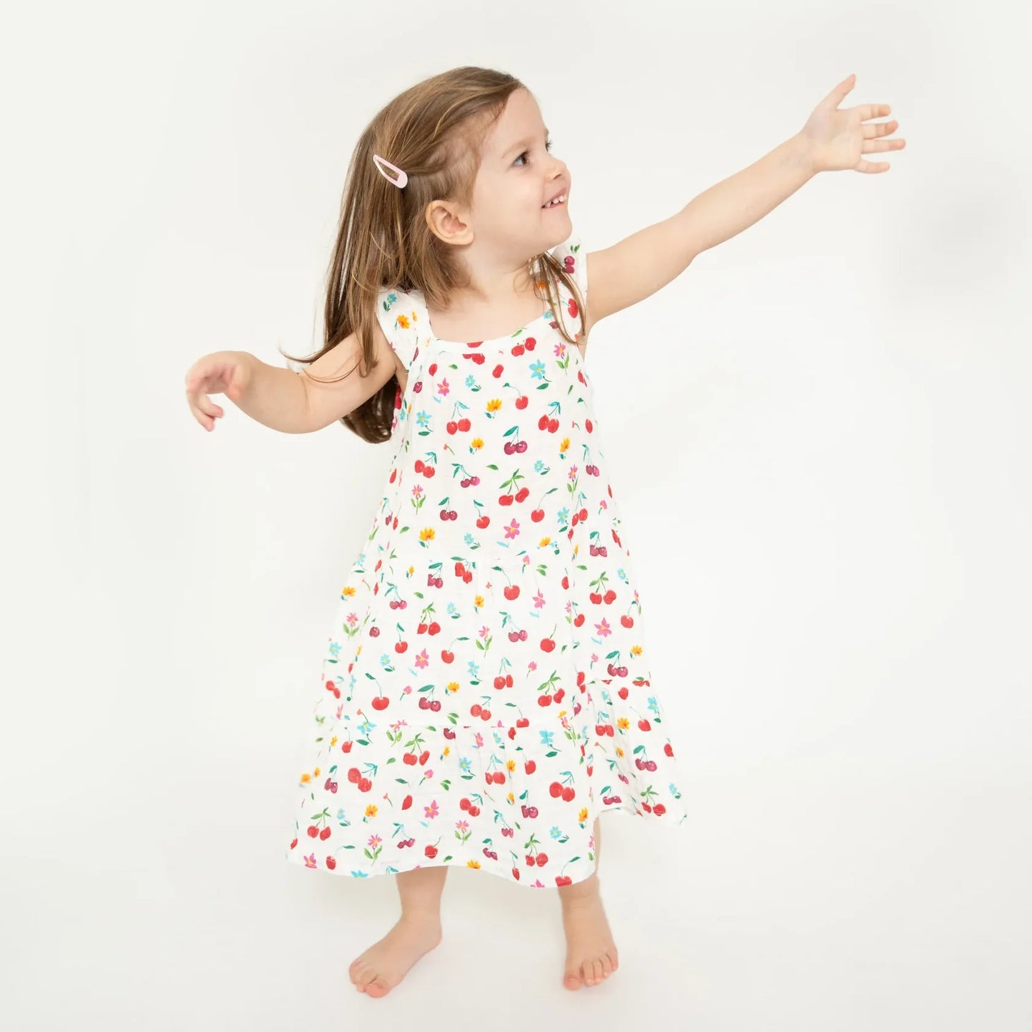 Organic Cotton Muslin Cherry Sundress