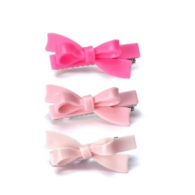 BOWS PINK SHADES  HAIR CLIPS