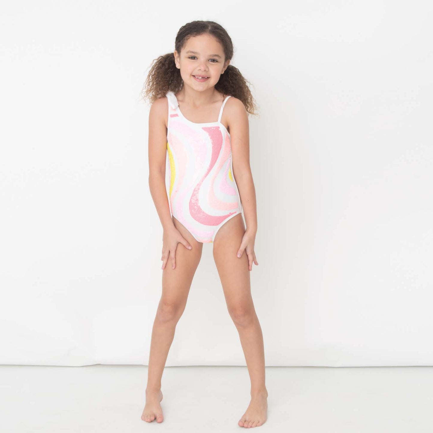 Shade Critters Sherbert Swirl Sequins Girls One Piece