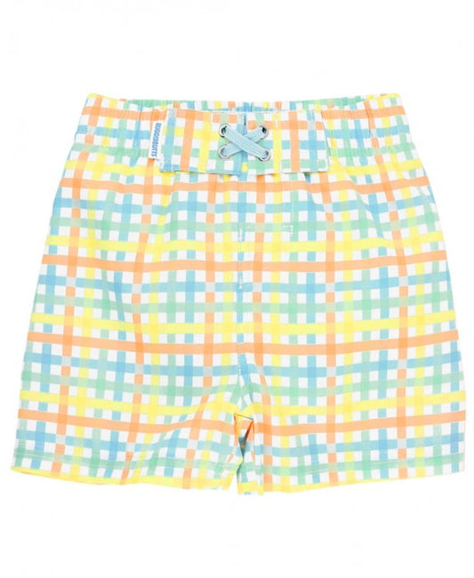 Summertime Gingham Swim Trunks