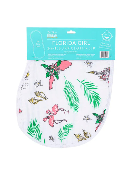 Florida Baby Burp/Bib- pink